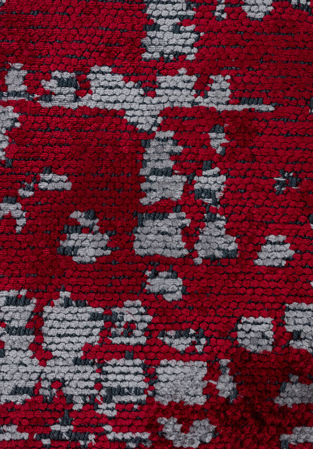 Pixel Red - Light Grey Rug