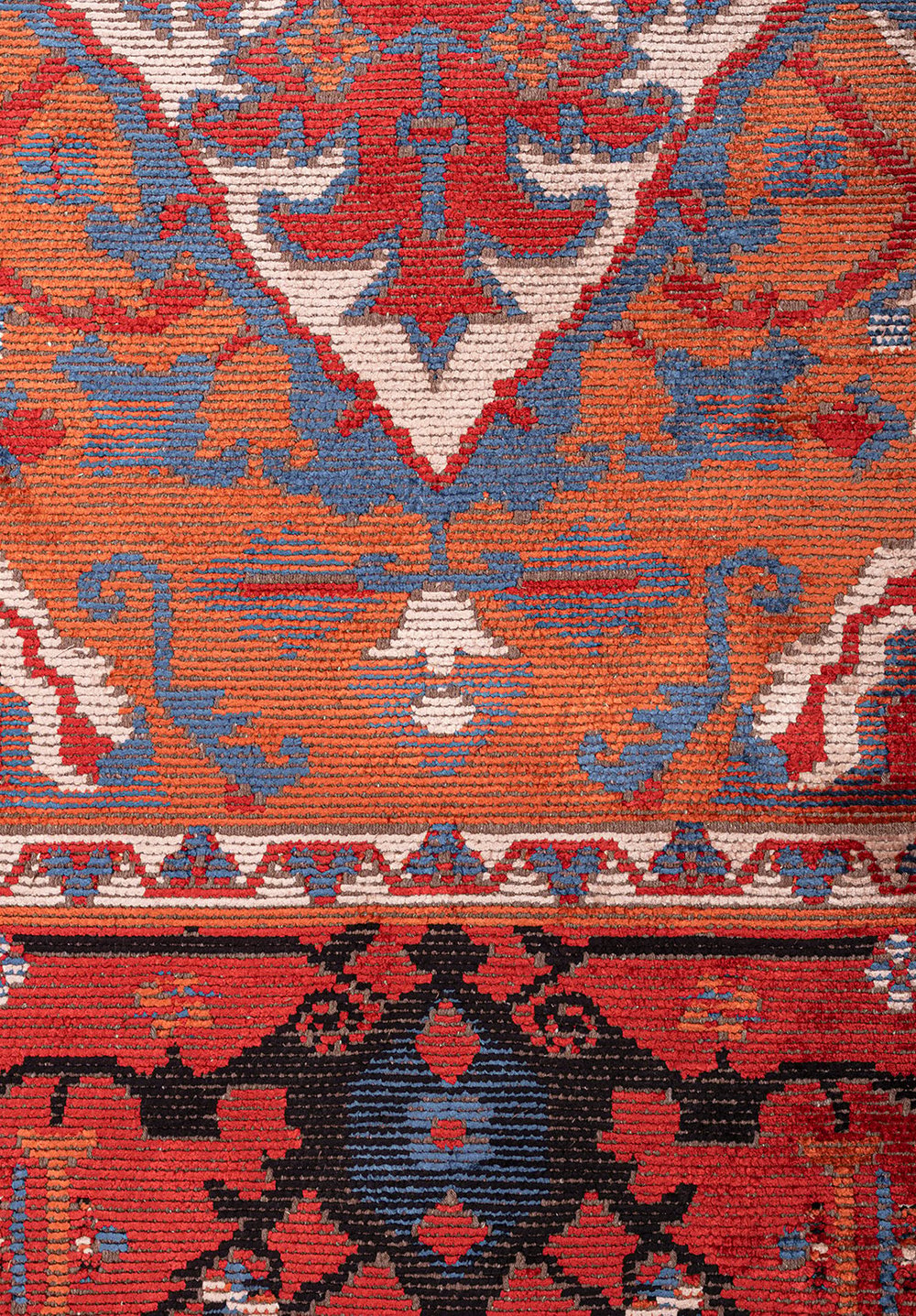 Alcasar Red - Rust Dark Blue Rug
