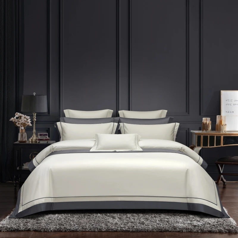 Oline White Luxury Egyptian Cotton Bedding Set