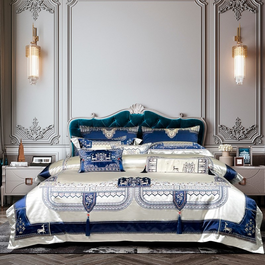 Giorgio Luxury Embroidered Tassel Bedding Set