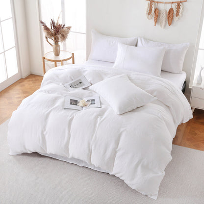 Linova White Luxury French Linen Bedding Set