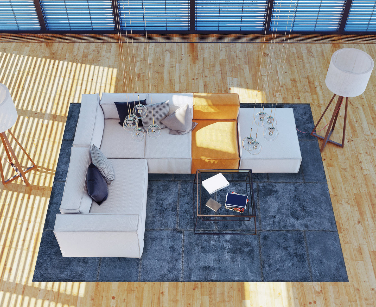 Patch Navy Blue Rug