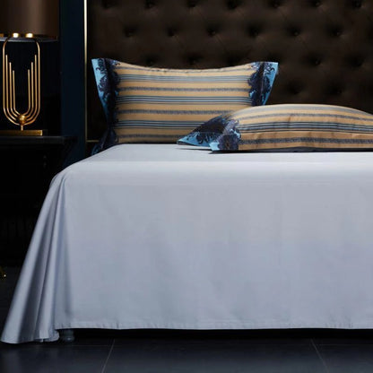 Carol Damask And Striped Printed Cotton Silky Egyptian Cotton Bedding Set