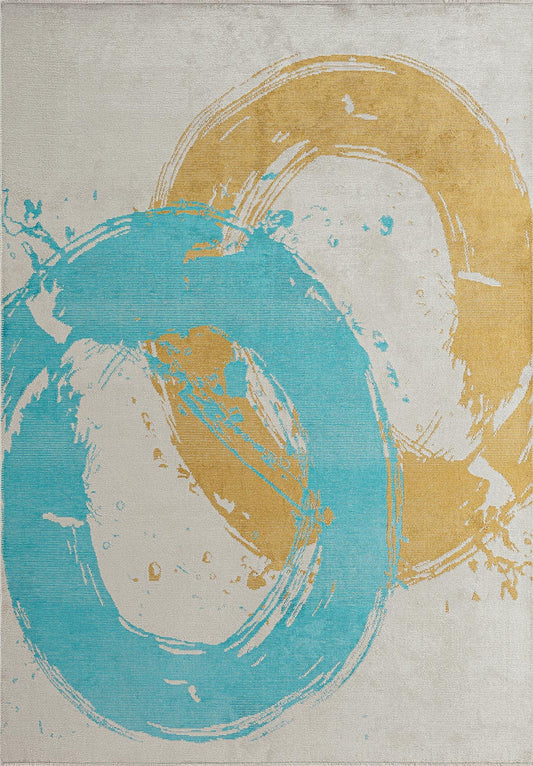 Madrid Turquoise - Yellow Rug