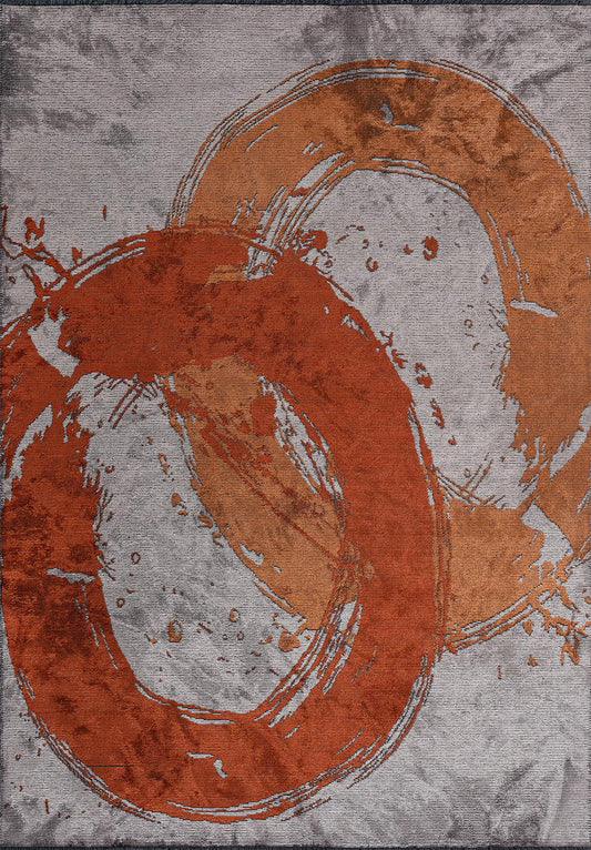 Madrid Rust - Light Grey Rug