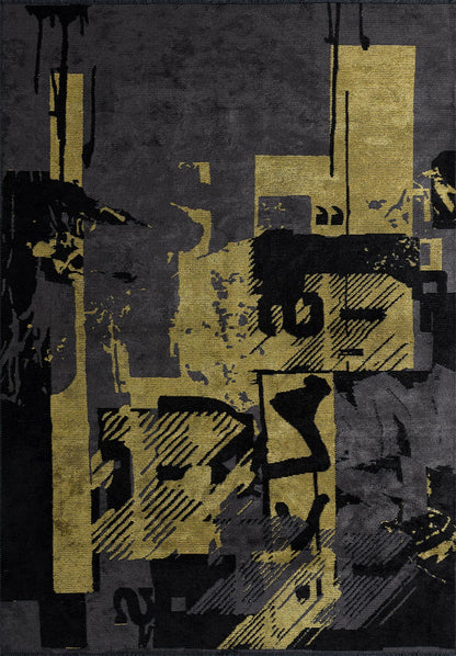 Bilbao Black - Yellow Rug