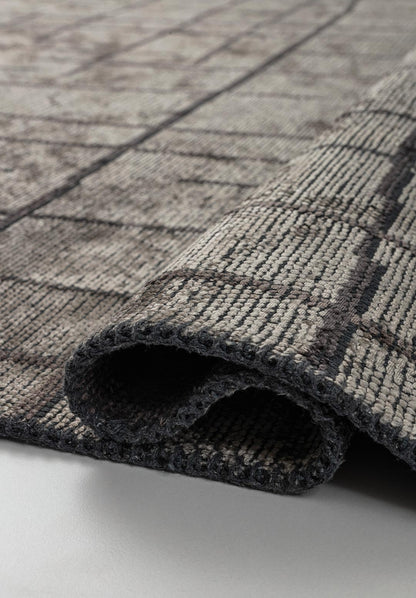 Brooklyn Charcoal - Cream Rug