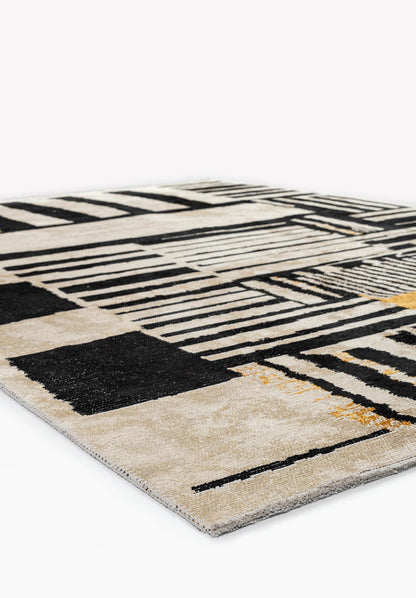 Oxford Black - Cream Rug