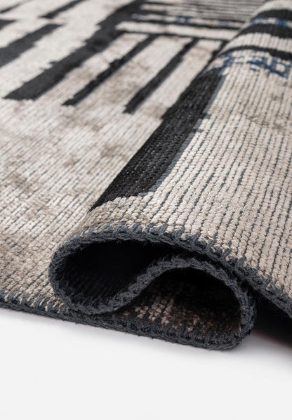 Oxford Black - Beige Rug