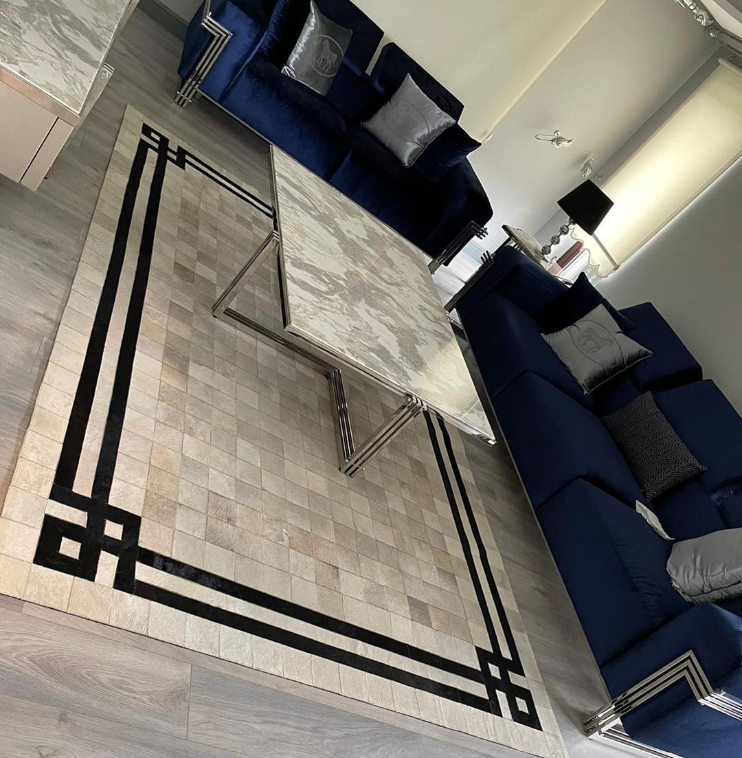 Bientrix Handcrafted Flatweave Natural Leather Rug