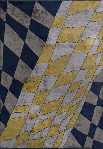 Jersey Dark Navy - Gold Rug