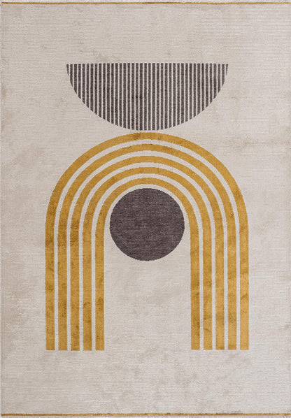 Berlin Charcoal - Gold Rug