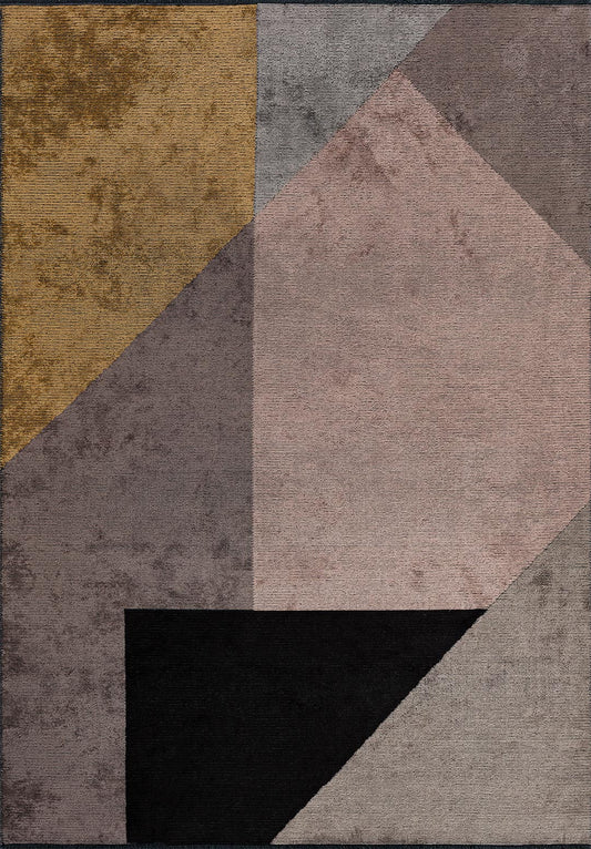 Chicago Dark Grey - Gold Rug