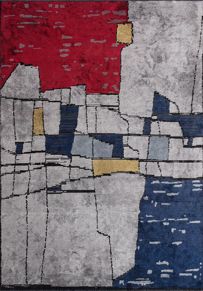 Bristol Red - Light Grey Rug