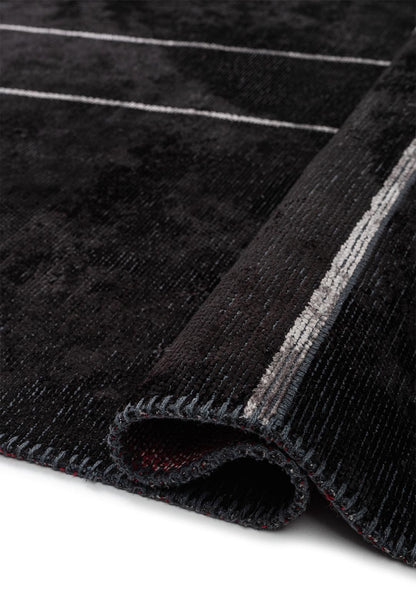 Circus Light Grey - Black Rug