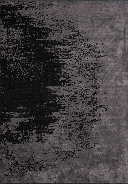 Milan Dark Grey - Black Rug