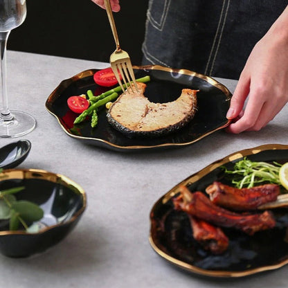 Nora Black White Luxury Dinnerware Set