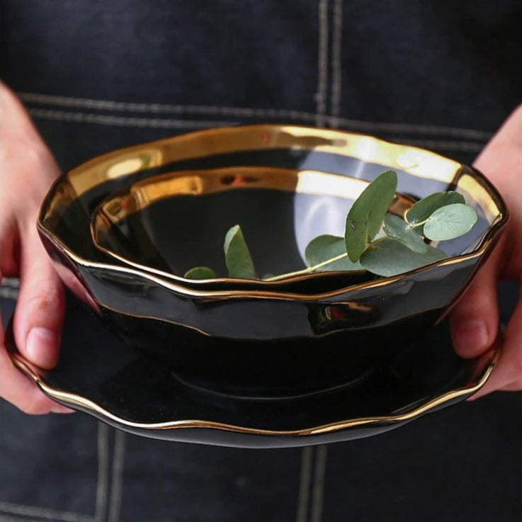 Nora Black White Luxury Dinnerware Set