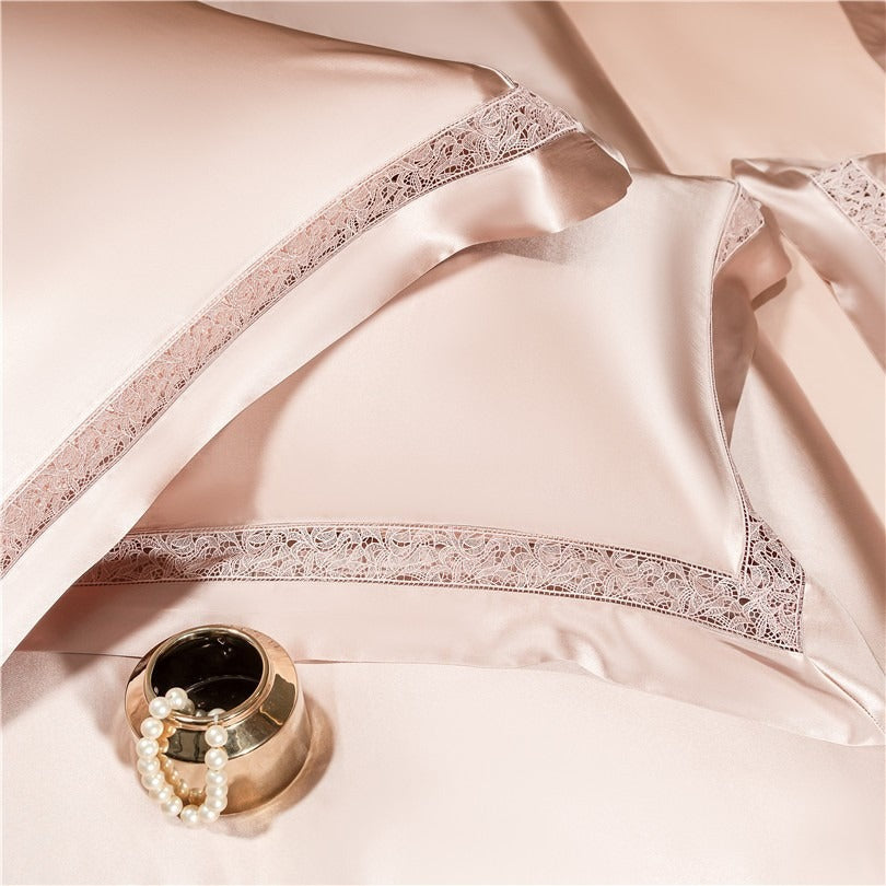 Willa Rose Gold Modern Satin Egyptian Cotton Bedding Set