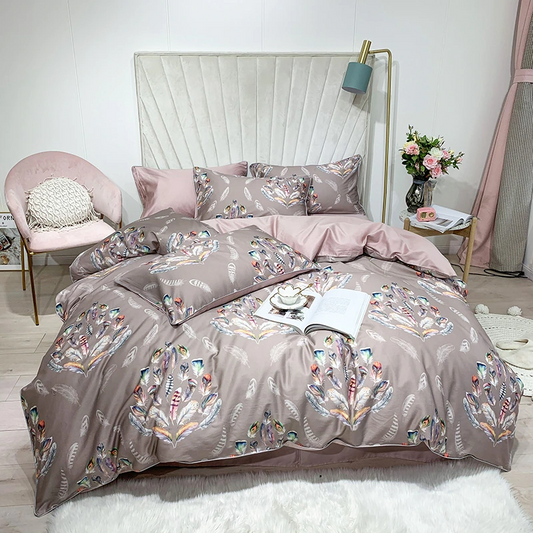 Amelia Leaf Floral Egyptian Cotton Bedding Set