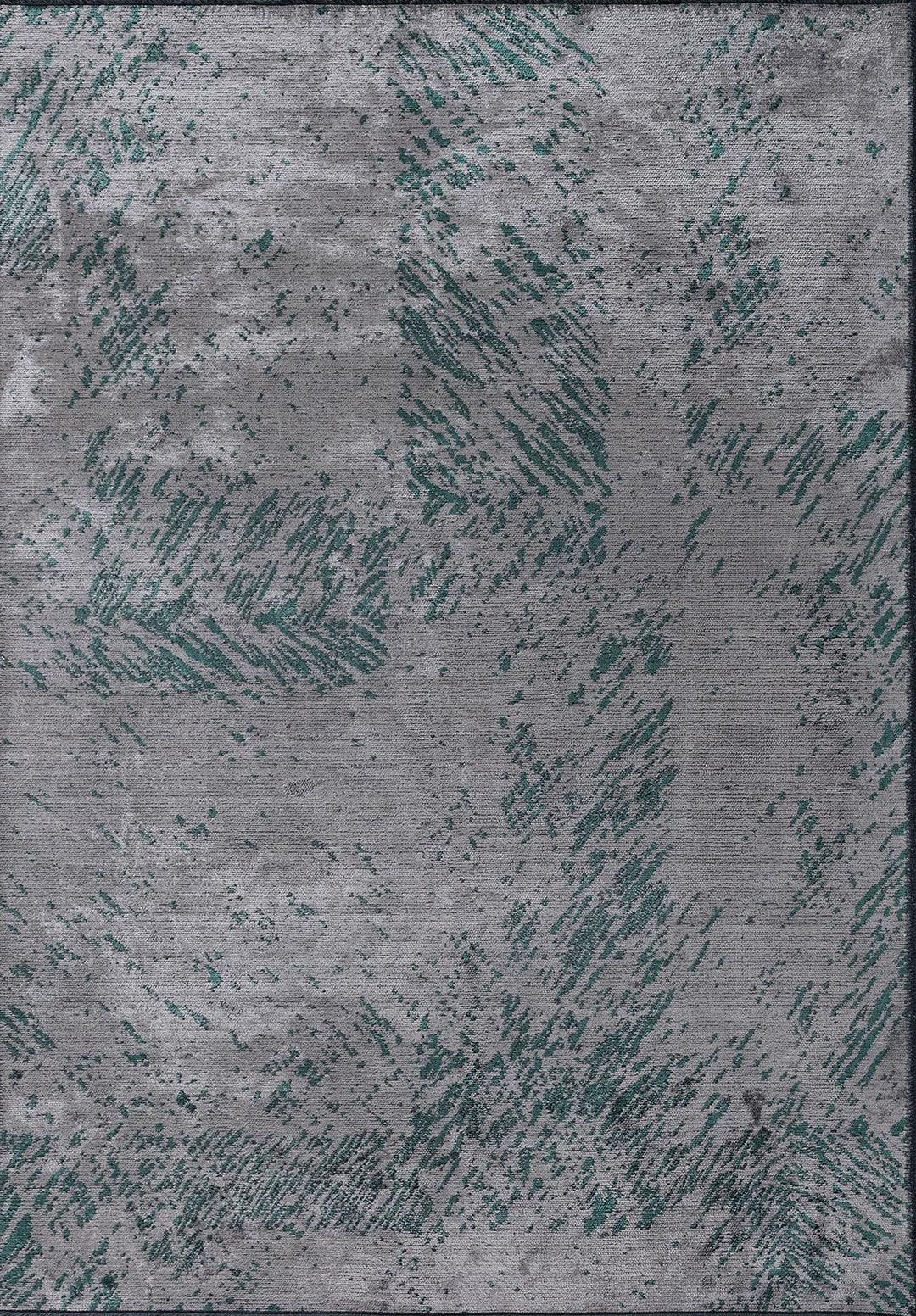 Rustic Grey - Dark Green Rug