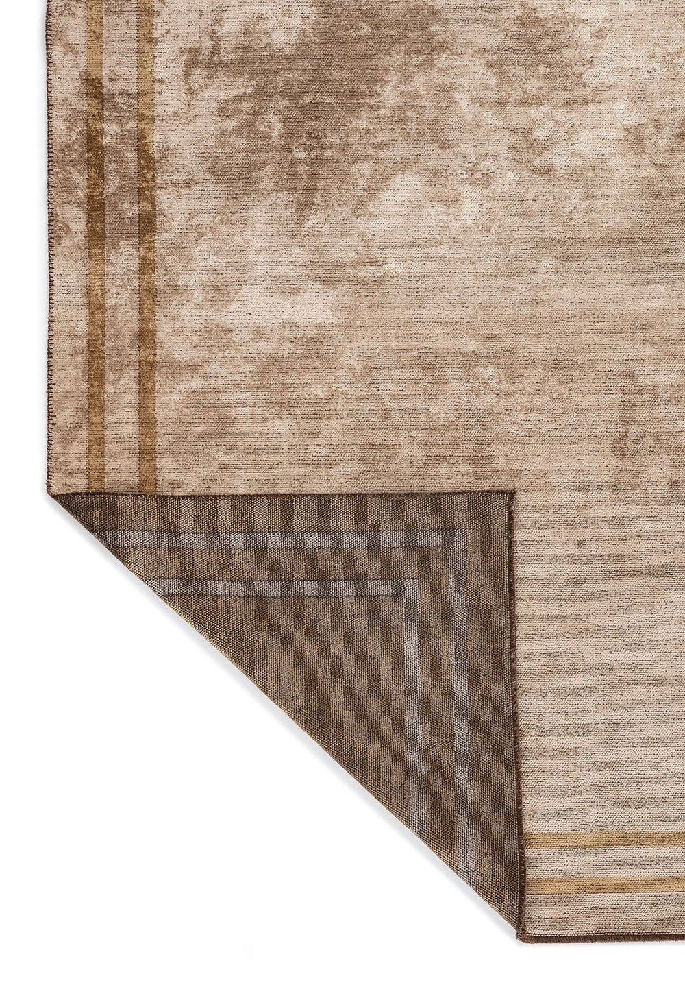 Parallel Border  Beige - Coffee Rug