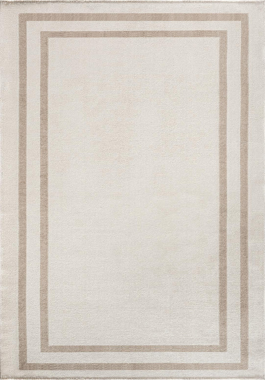 Parallel Border Ecru - Nougat Rug