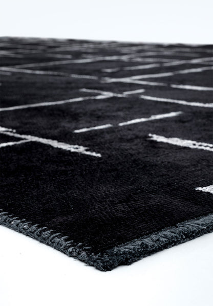 Mark Light Grey - Black Rug