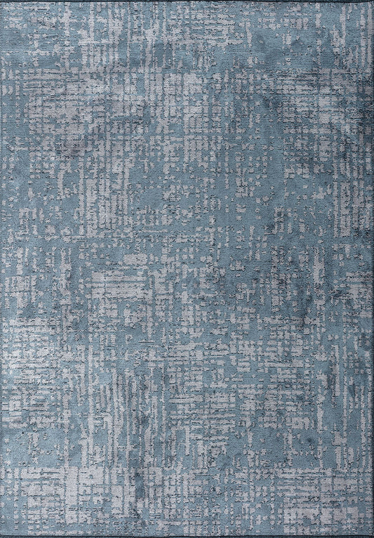 Pixel Blue - Light Grey Rug