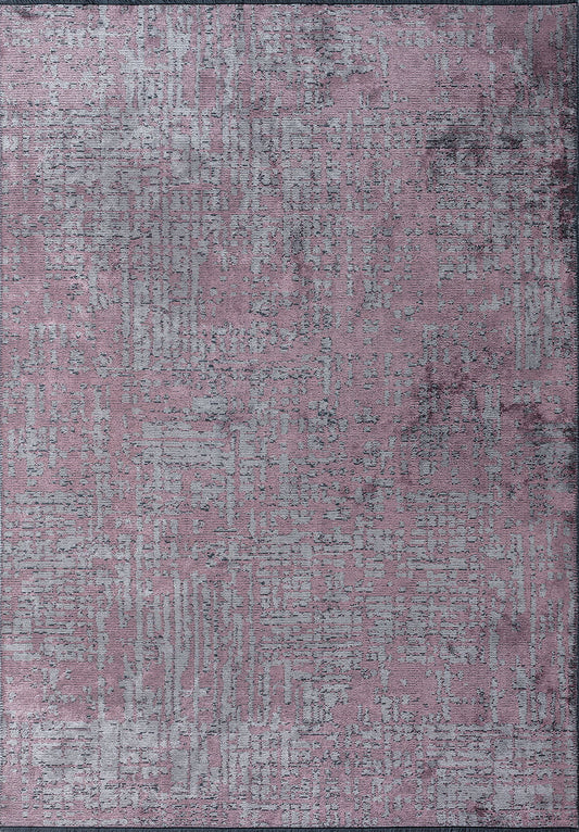 Pixel Damson - Light Grey Rug