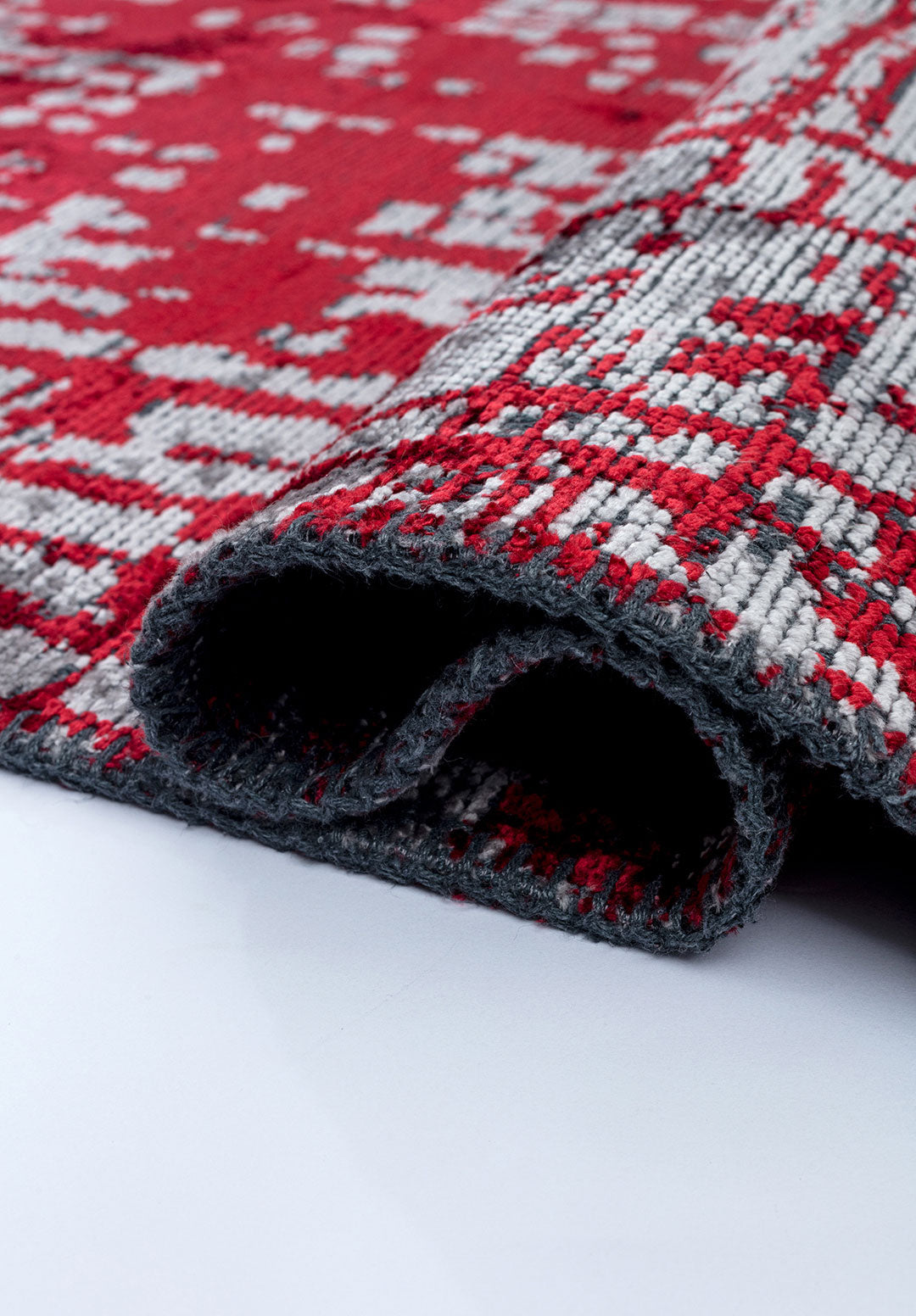 Pixel Red - Light Grey Rug