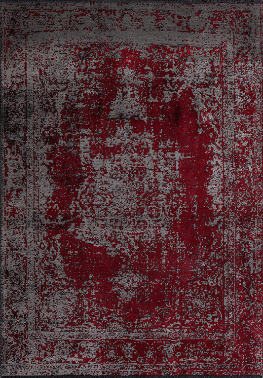 Medallion Grey - Red Rug