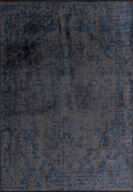 Ivy Grey - Navy Blue Rug