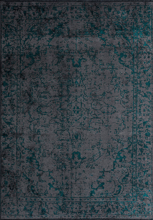 Ivy Grey - Dark Turquoise Rug