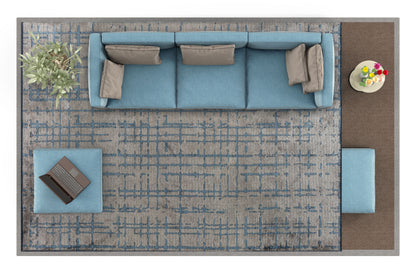 Axis Blue - Beige Rug