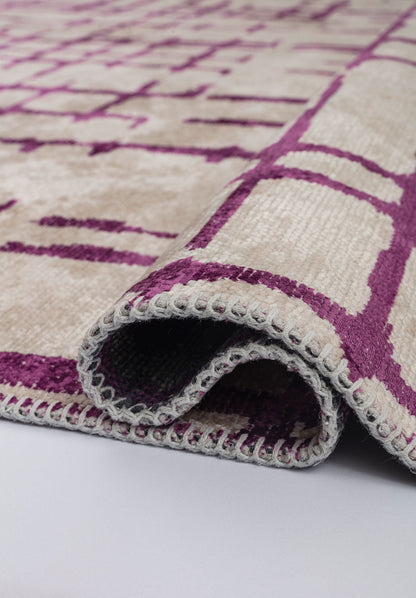 Axis Purple - White Rug