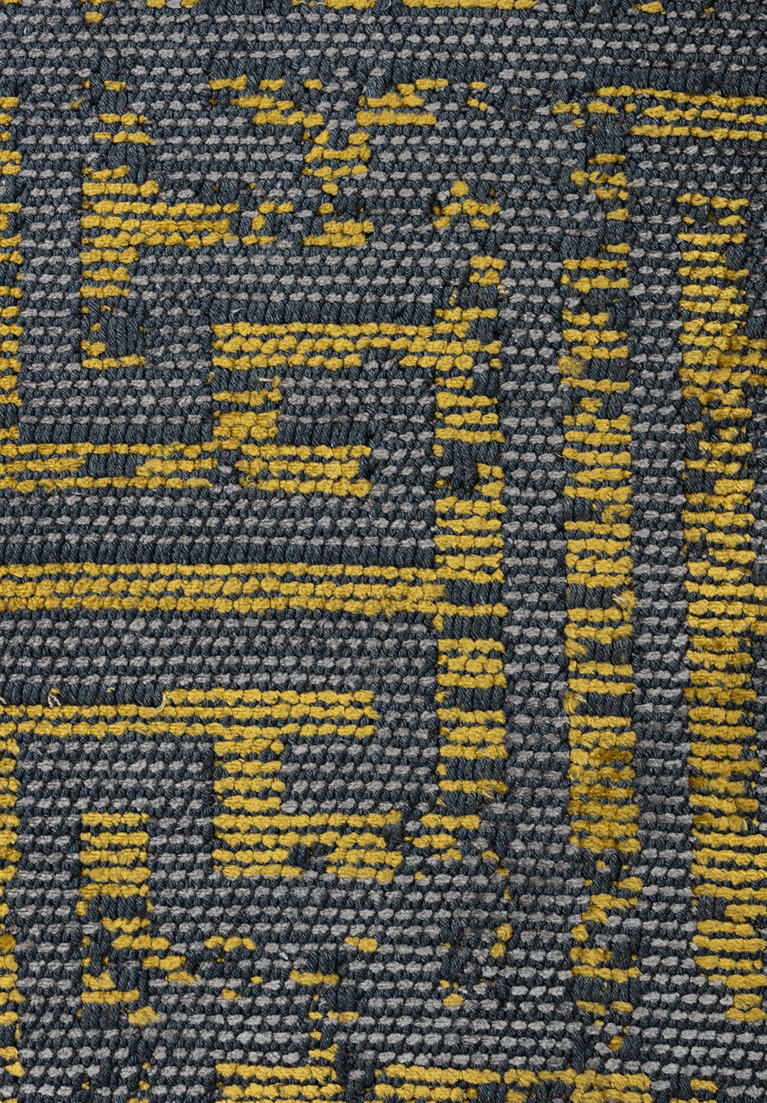Labyrinth Grey - Yellow Rug
