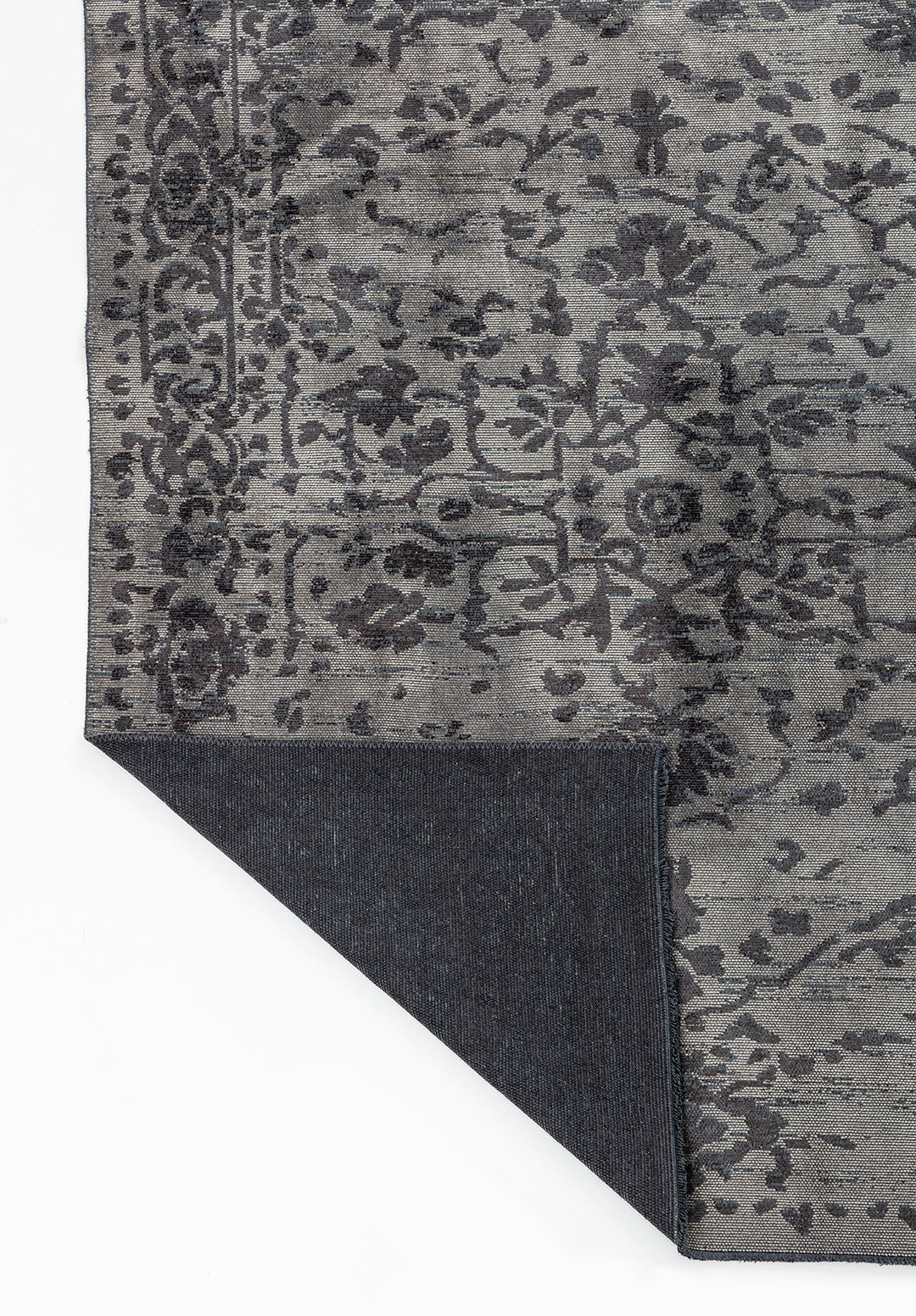 Flora Charcoal - Beige Rug