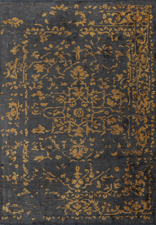 Flora Mustard - Anthracite Rug