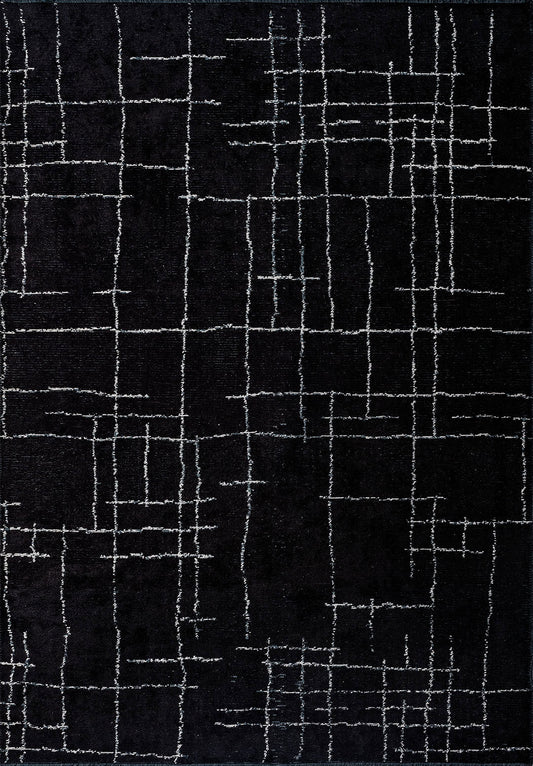 Dent Black - Light Cream Rug