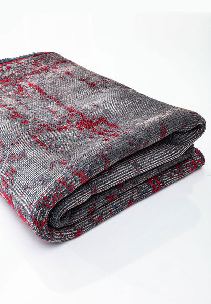 Caesar Dark Grey - Red Rug