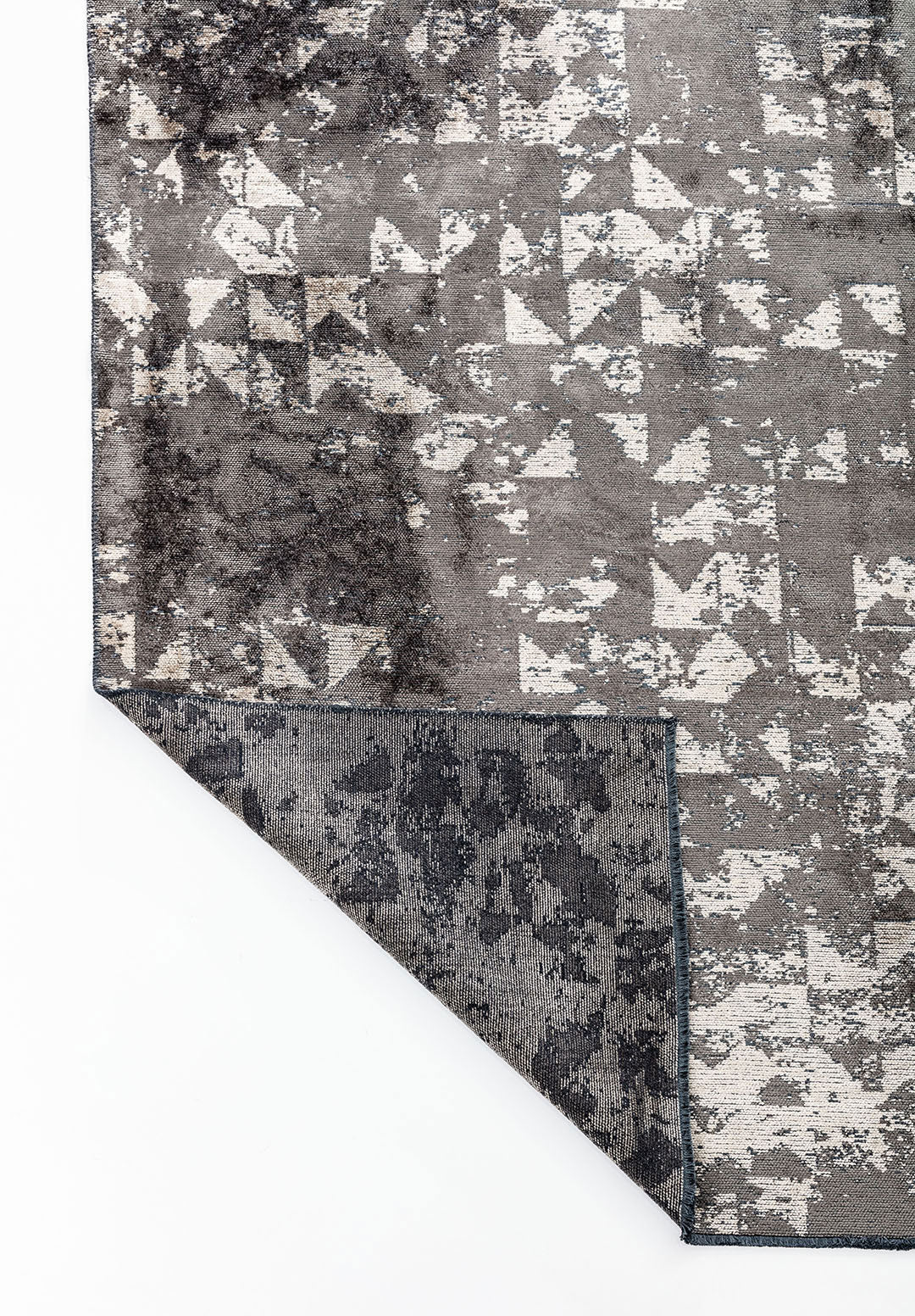 Triangle Anthracite - Beige Rug