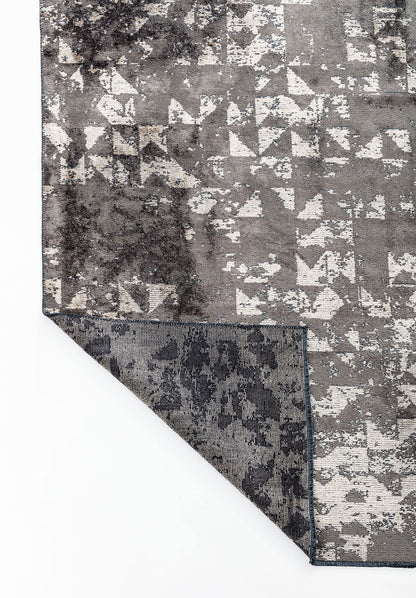 Triangle Anthracite - Beige Rug