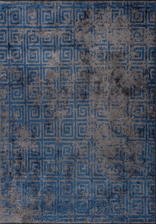 Helix Navy Blue - Dark Grey Rug
