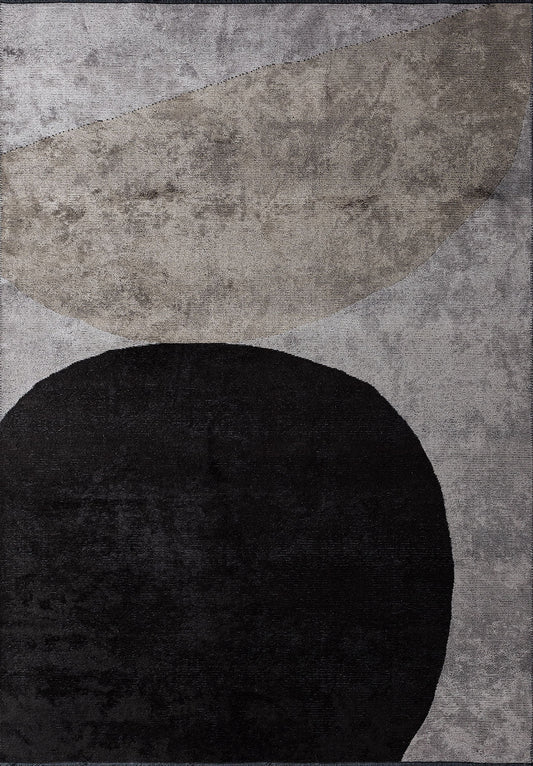 Meteor Black - Light Grey Rug