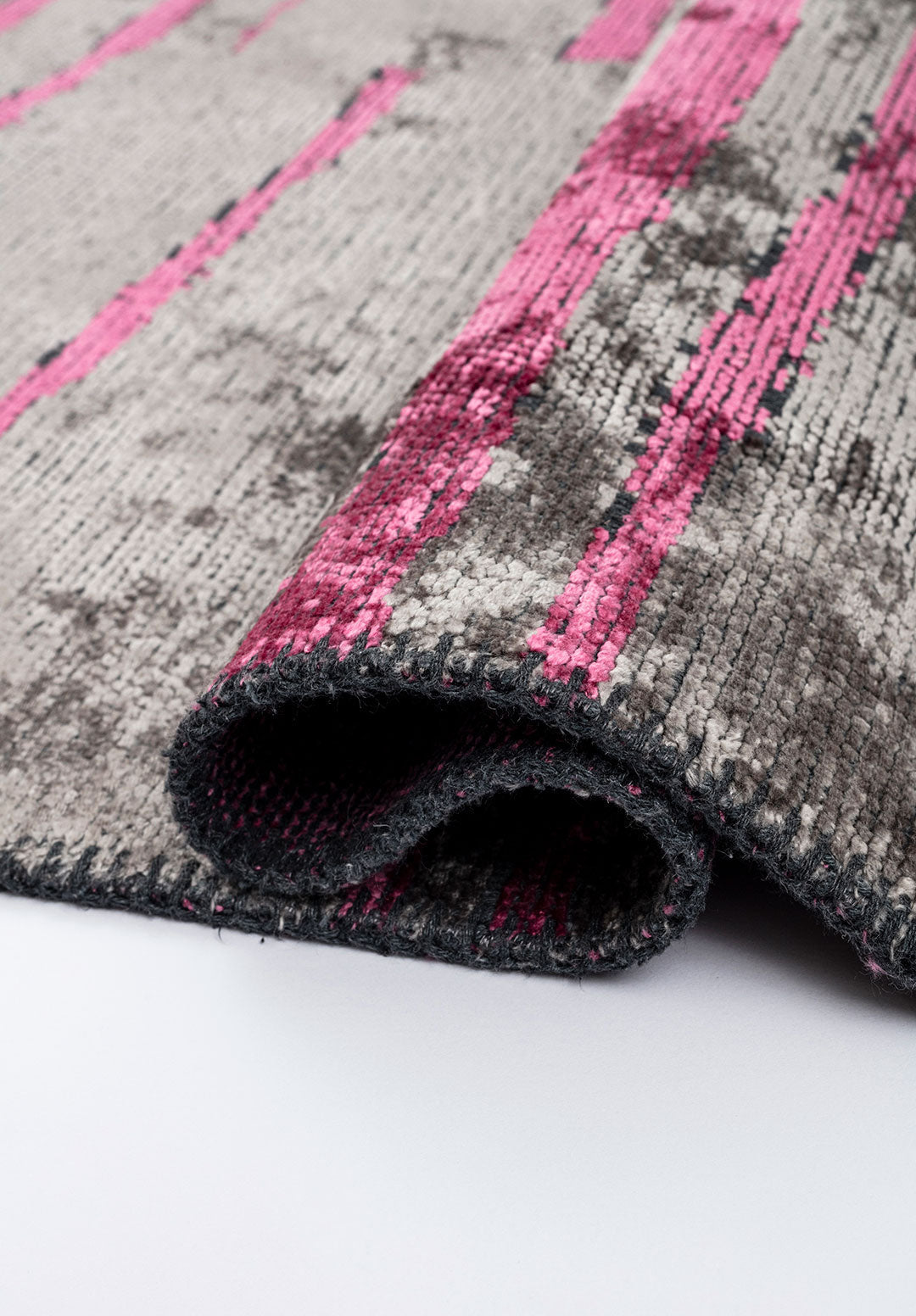 Flow Pink - Grey Rug