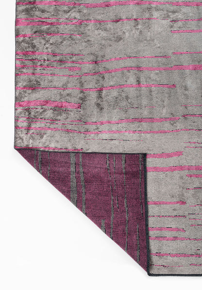 Flow Pink - Grey Rug