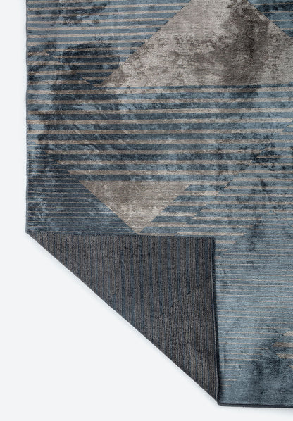 Lines Blue - Beige Rug