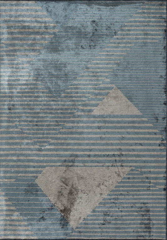Lines Blue - Beige Rug