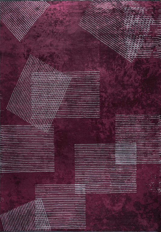 Matrix Dark Damson - Ice Blue Rug